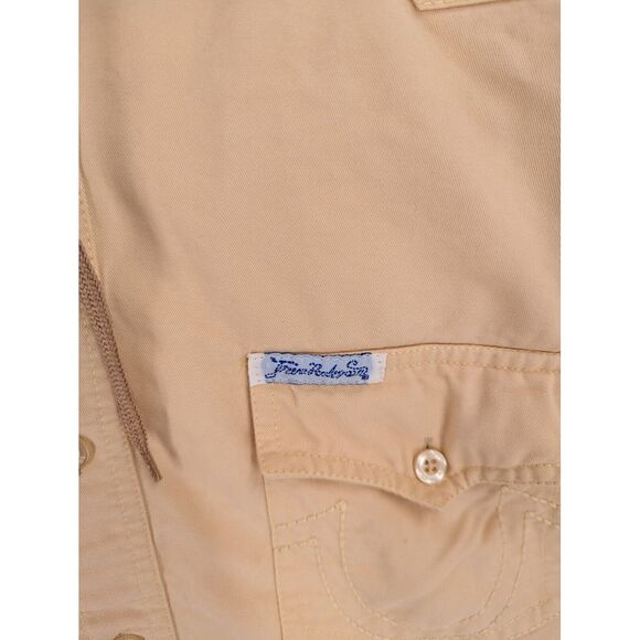 True Religion Men's Western Button Up Hooded Canvas Shirt, Embroidered, 2XL Logo - Picture 7 of 16